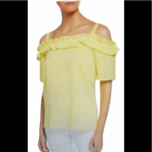 Neiman Off Shoulder Yellow Top Sz M